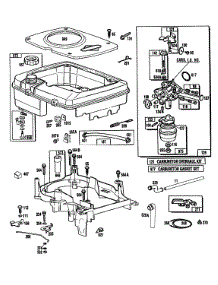 Fuel Tank Assy,Carburetor Assy parts for Briggs & Stratton Engine 100708-3133-01 from AppliancePartsPros.com