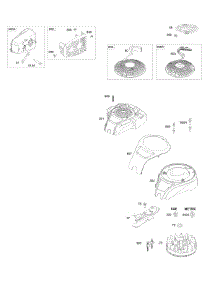 Blower Housing, Exhaust System, Flywheel, Rewind Starter parts for Briggs & Stratton Engine 101602-0111-F8 from AppliancePartsPros.com