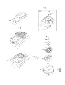 Blower Housing, Flywheel, Rewind Starter parts for Briggs & Stratton Engine 103M02-0007-F1 from AppliancePartsPros.com