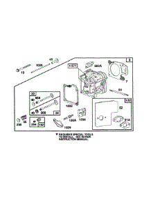Cylinder Head Assembly parts for Briggs & Stratton Engine 104772-4044-01 from AppliancePartsPros.com