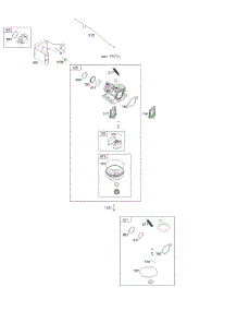 Carburetor parts for Briggs & Stratton Engine 104M02-0009-F1 from AppliancePartsPros.com