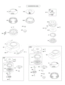 Blower Housing / Shrouds, Flywheel, Rewind Starter parts for Briggs & Stratton Engine 10B902-1650-E1 from AppliancePartsPros.com