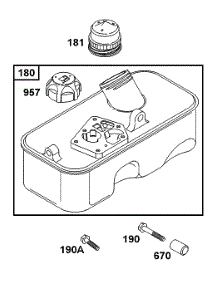 Fuel Tank Group parts for Briggs & Stratton Engine 10C902-2030-E1 from AppliancePartsPros.com