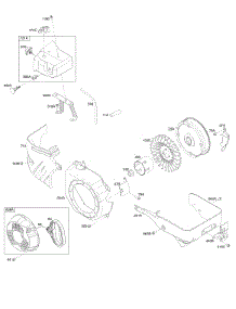 Blower Housing, Flywheel, Rewind Starter, Shrouds parts for Briggs & Stratton Engine 10D135-0001-F8 from AppliancePartsPros.com
