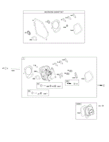Cylinder Head, Gasket Set parts for Briggs & Stratton Engine 10D136-0007-F8 from AppliancePartsPros.com