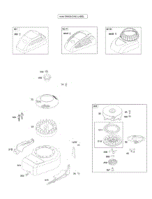 Blower Housing / Shrouds, Flywheel, Rewind Starter parts for Briggs & Stratton Engine 10E902-0112-B1 from AppliancePartsPros.com