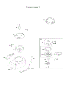 Blower Housing / Shrouds, Flywheel, Rewind Starter parts for Briggs & Stratton Engine 10F902-0112-B1 from AppliancePartsPros.com