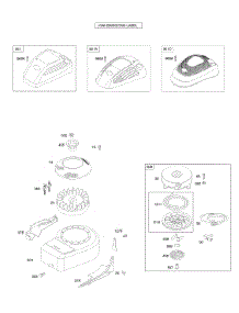 Blower Housing / Shrouds, Flywheel, Rewind Starter parts for Briggs & Stratton Engine 10G902-0192-B1 from AppliancePartsPros.com