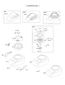 Blower Housing / Shrouds, Flywheel, Rewind Starter parts for Briggs & Stratton Engine 10H902-0111-E1 from AppliancePartsPros.com
