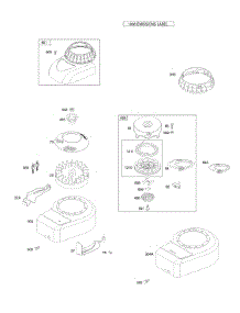 Blower Housing / Shrouds, Flywheel, Rewind Starter parts for Briggs & Stratton Engine 10J902-0524-E1 from AppliancePartsPros.com