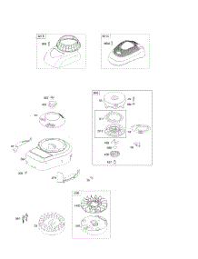 Blower Housing / Shrouds, Flywheel, Rewind Starter parts for Briggs & Stratton Engine 10L502-0457-F2 from AppliancePartsPros.com