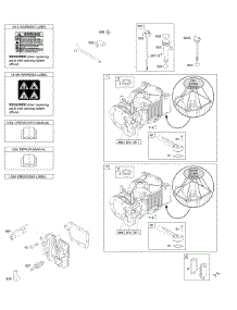 Cylinder, Cylinder Head, Lubrication, Operator's Manual, Warning Label parts for Briggs & Stratton Engine 10L602-4016-F1 from AppliancePartsPros.com