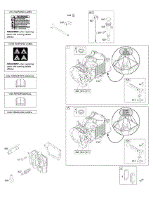 Cylinder, Cylinder Head, Lubrication, Operator's Manual, Warning Label parts for Briggs & Stratton Engine 10L802-0780-F1 from AppliancePartsPros.com