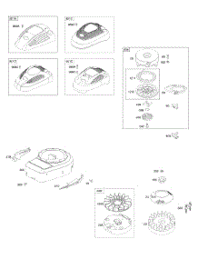 Blower Housing / Shrouds, Flywheel, Rewind Starter parts for Briggs & Stratton Engine 10L802-1258-F1 from AppliancePartsPros.com