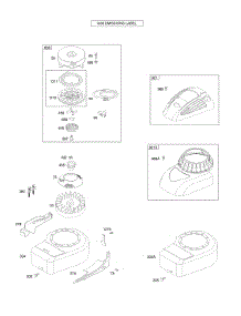 Blower Housing / Shrouds, Flywheel, Rewind Starter parts for Briggs & Stratton Engine 10L902-0469-E1 from AppliancePartsPros.com