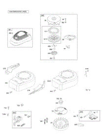 Blower Housing / Shrouds, Brake, Flywheel, Rewind Starter parts for Briggs & Stratton Engine 10N902-0015-E1 from AppliancePartsPros.com