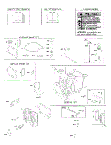Cylinder, Cylinder Head, Gasket Set - Engine, Gasket Set - Valve, Lubrication, Operator's Manual, Warning Label parts for Briggs & Stratton Engine 10N902-0622-E1 from AppliancePartsPros.com