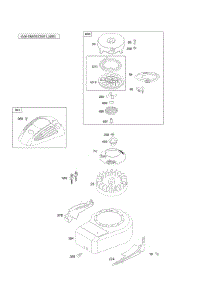Blower Housing / Shrouds, Flywheel, Rewind Starter parts for Briggs & Stratton Engine 10S902-0554-B1 from AppliancePartsPros.com