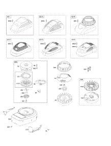 Blower Housing / Shrouds, Flywheel, Rewind Starter parts for Briggs & Stratton Engine 10T502-0172-B1 from AppliancePartsPros.com