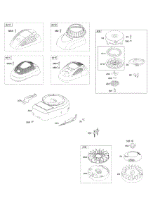 Blower Housing / Shrouds, Flywheel, Rewind Starter parts for Briggs & Stratton Engine 10T602-0146-B1 from AppliancePartsPros.com
