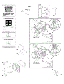 Cylinder, Cylinder Head, Lubrication, Operator's Manual, Warning Label parts for Briggs & Stratton Engine 10T602-3135-H1 from AppliancePartsPros.com