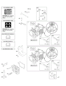 Cylinder, Cylinder Head, Lubrication, Operator's Manual, Warning Label parts for Briggs & Stratton Engine 10T702-0808-E1 from AppliancePartsPros.com