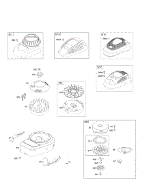 Blower Housing / Shrouds, Flywheel, Rewind Starter parts for Briggs & Stratton Engine 10T702-0857-B1 from AppliancePartsPros.com