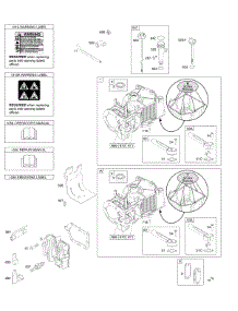 Cylinder, Cylinder Head, Lubrication, Operator's Manual, Warning Label parts for Briggs & Stratton Engine 10T802-0206-H1 from AppliancePartsPros.com