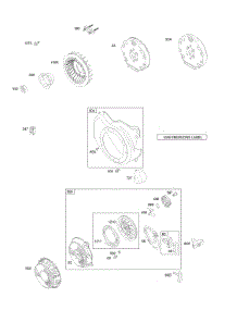 Flywheel, Blower Housing, Rewind Starter parts for Briggs & Stratton Engine 110412-0170-E1 from AppliancePartsPros.com