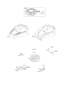 Blower Housing, Cover / Guards, Flywheel, Rewind Starter parts for Briggs & Stratton Engine 110P02-0003-F4 from AppliancePartsPros.com