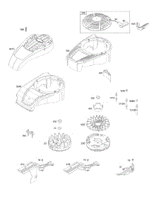 Blower Housing, Cover / Guards, Flywheel, Rewind Starter parts for Briggs & Stratton Engine 111P05-0008-F1 from AppliancePartsPros.com
