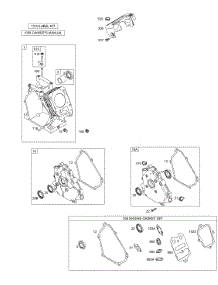 Crankcase Cover / Sump, Cylinder, Kits / Gasket Sets - Engine parts for Briggs & Stratton Engine 113432-0105-E1 from AppliancePartsPros.com
