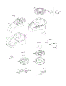 Blower Housing, Cover / Guards, Flywheel, Rewind Starter parts for Briggs & Stratton Engine 114P07-2122-F1 from AppliancePartsPros.com