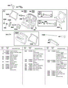 Cylinder Head, Valves parts for Briggs & Stratton Engine 115432-0100-01 from AppliancePartsPros.com
