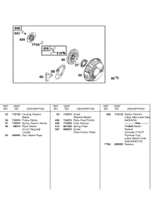 Rewind Starter parts for Briggs & Stratton Engine 115432-0101-99 from AppliancePartsPros.com