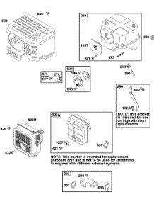 Exhaust System parts for Briggs & Stratton Engine 117432-0235-B1 from AppliancePartsPros.com