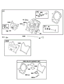 Cylinder Head, Gasket Set - Valve parts for Briggs & Stratton Engine 118432-0127-B1 from AppliancePartsPros.com