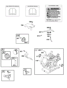 Cylinder, Operator's Manual, Piston, Rings, Connecting Rod, Warning Label parts for Briggs & Stratton Engine 118432-0150-E1 from AppliancePartsPros.com