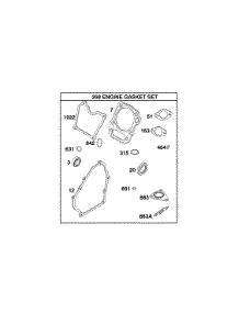Gasket Set - Engine parts for Briggs & Stratton Engine 118432-0151-B1 from AppliancePartsPros.com