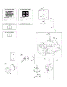 Camshaft, Crankshaft, Cylinder, Operator's Manual, Piston / Rings / Connecting Rod, Warning Label parts for Briggs & Stratton Engine 11P902-0119-B1 from AppliancePartsPros.com