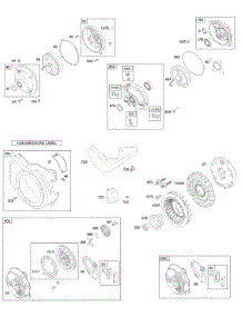 Blower Housing, Flywheel, Gear Reduction, Rewind Starter parts for Briggs & Stratton Engine 120312-0132-E1 from AppliancePartsPros.com