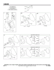 Crankcase Cover / Sump, Cylinder / Kit / Gasket parts for Briggs & Stratton Engine 120402-0109-E1 from AppliancePartsPros.com