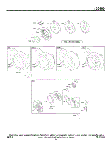 Blower Housing / Shroud, Flywheel, Rewind parts for Briggs & Stratton Engine 120412-0120-E1 from AppliancePartsPros.com