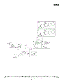 Cams / Crankshaft, Piston Group parts for Briggs & Stratton Engine 120412-0242-E1 from AppliancePartsPros.com