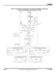 Carburetor / Kits / Gaskets parts for Briggs & Stratton Engine 120417-0121-E1 from AppliancePartsPros.com