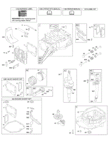 Camshaft, Crankshaft, Cylinder, Engine Sump, Kit / Gaskets, Lubrication, Piston Group, Valves parts for Briggs & Stratton Engine 120H02-0108-B1 from AppliancePartsPros.com