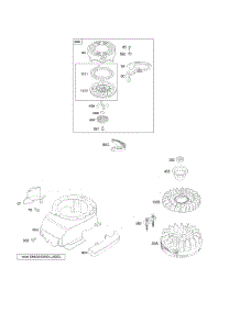 Blower Housing / Shrouds, Flywheel, Rewind Starter parts for Briggs & Stratton Engine 120L02-1068-F1 from AppliancePartsPros.com