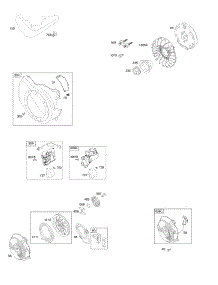 Blower Housing, Electric Starter, Flywheel, Rewind Starter parts for Briggs & Stratton Engine 121032-0130-B8 from AppliancePartsPros.com