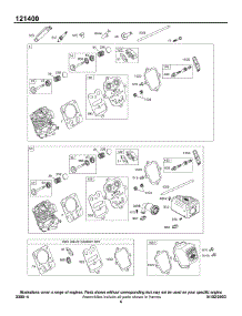 Head Group, Kits / Gasket - Valve parts for Briggs & Stratton Engine 121432-0036-E1 from AppliancePartsPros.com