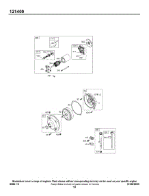 Electric Starter, Gear Reducer Group, Oil Group parts for Briggs & Stratton Engine 121432-0036-E2 from AppliancePartsPros.com